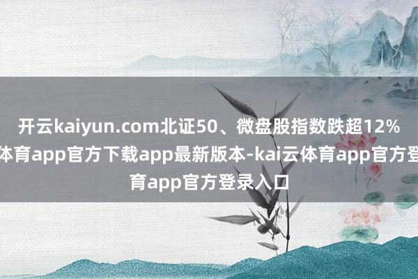 开云kaiyun.com北证50、微盘股指数跌超12%-kai云体育app官方下载app最新版本-kai云体育app官方登录入口