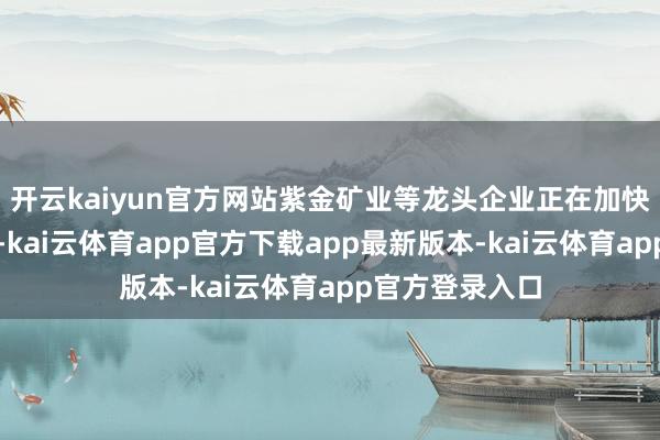 开云kaiyun官方网站紫金矿业等龙头企业正在加快国际矿产并购-kai云体育app官方下载app最新版本-kai云体育app官方登录入口