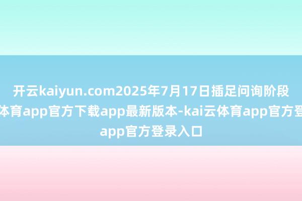 开云kaiyun.com2025年7月17日插足问询阶段-kai云体育app官方下载app最新版本-kai云体育app官方登录入口