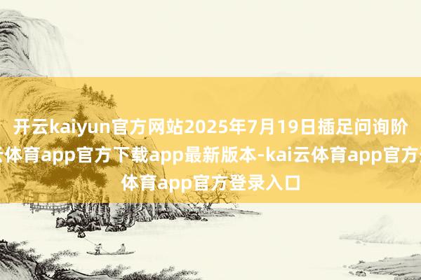 开云kaiyun官方网站2025年7月19日插足问询阶段-kai云体育app官方下载app最新版本-kai云体育app官方登录入口
