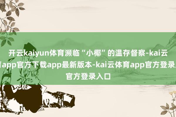 开云kaiyun体育濒临“小椰”的温存督察-kai云体育app官方下载app最新版本-kai云体育app官方登录入口